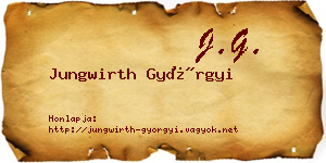 Jungwirth Györgyi névjegykártya